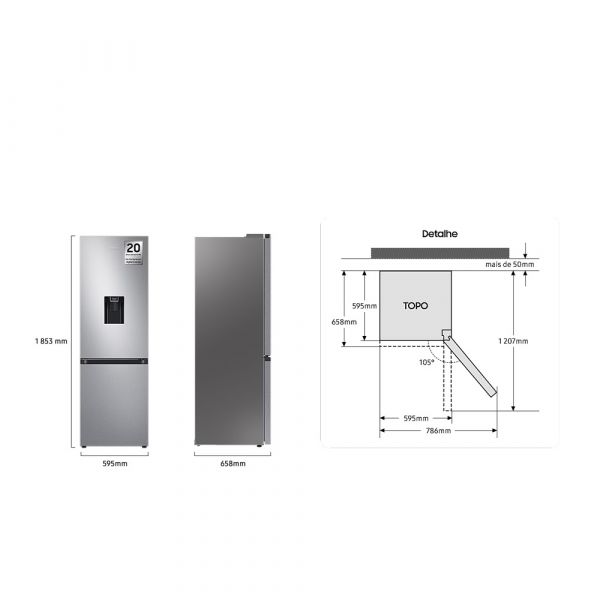 Frigorífico Combinado Samsung RB34C632DSA 341L Classe D