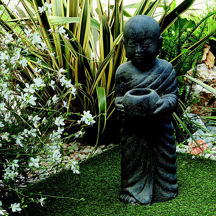 Statue Moine debout avec pot H. 60 cm