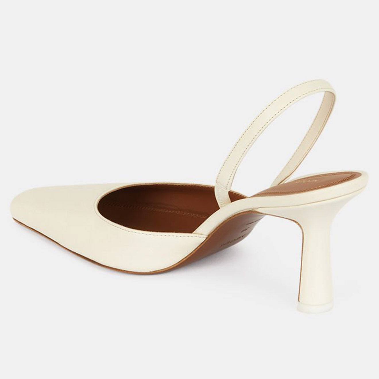 Neous Slingbacks en Cuir crème - Talon 7.5 cm