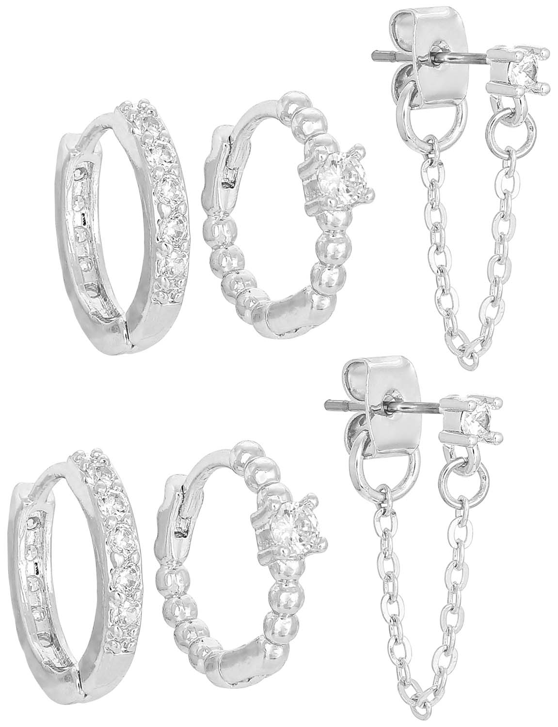 Creolen-Set - Glamorous Silver