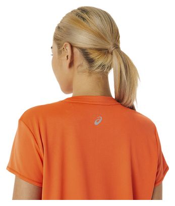 Maillot manches courtes Asics Fujitrail Logo Orange Femme