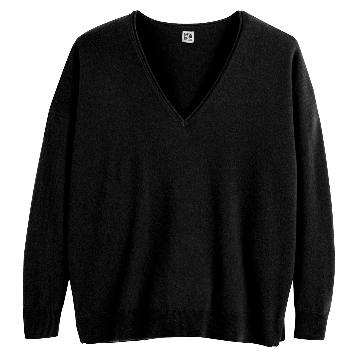 COLEÇÕES LA REDOUTE<br>Suéter de cashmere, decote em V, modelagem ampla