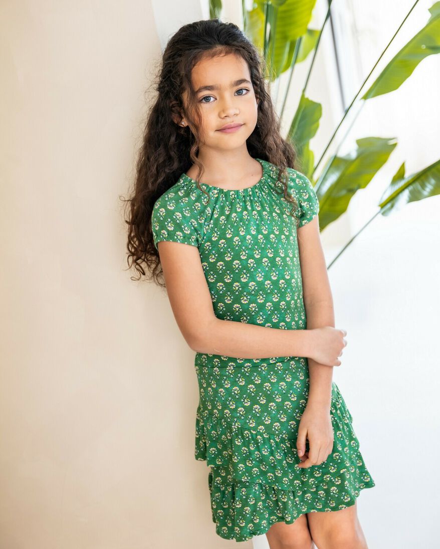 LIKE FLO groene like flo midi jurk crepe jersey dress