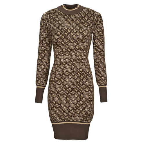 Guess - LS LISE 4G LOGO SWTR DRESS - Marron