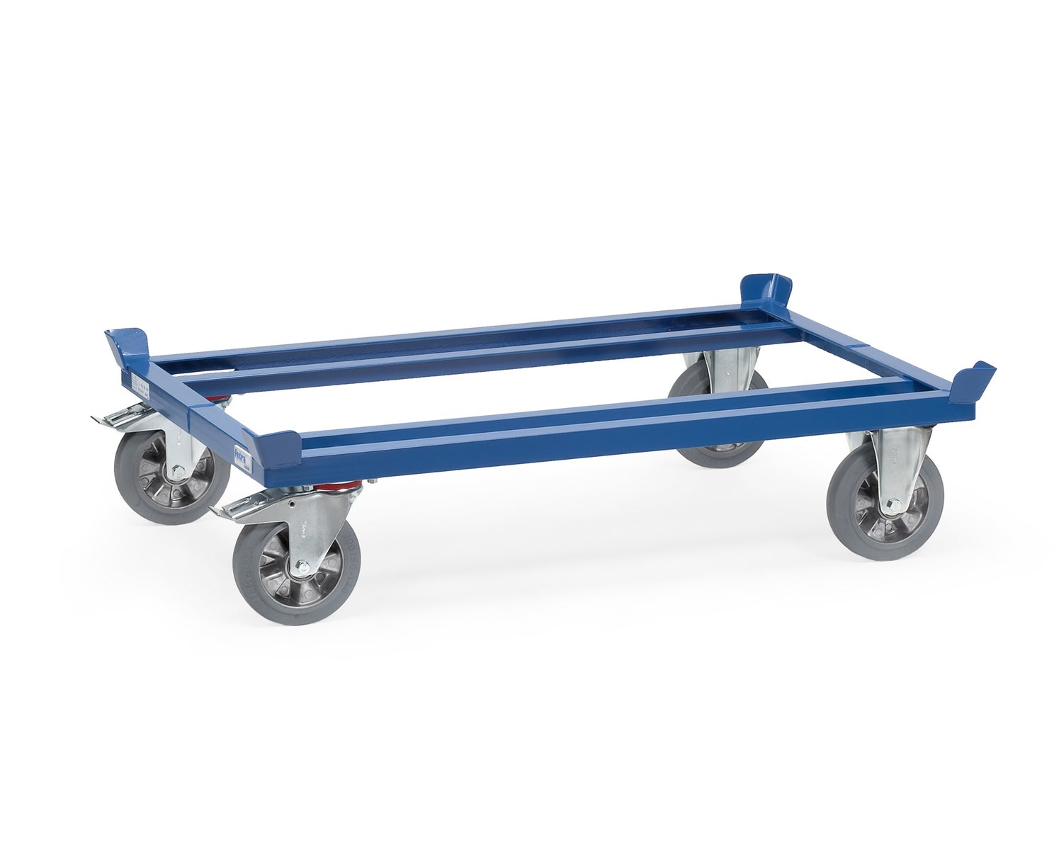 Fetra palletchassis voor gaasboxen en vlakke pallets voor palletformaat 1200x800mm met elastische massief rubberen wielen