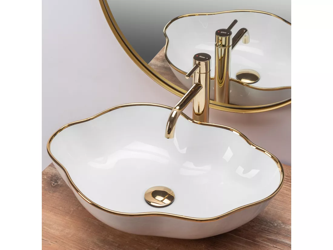 Vasque À Poser Rea Pearl White Gold