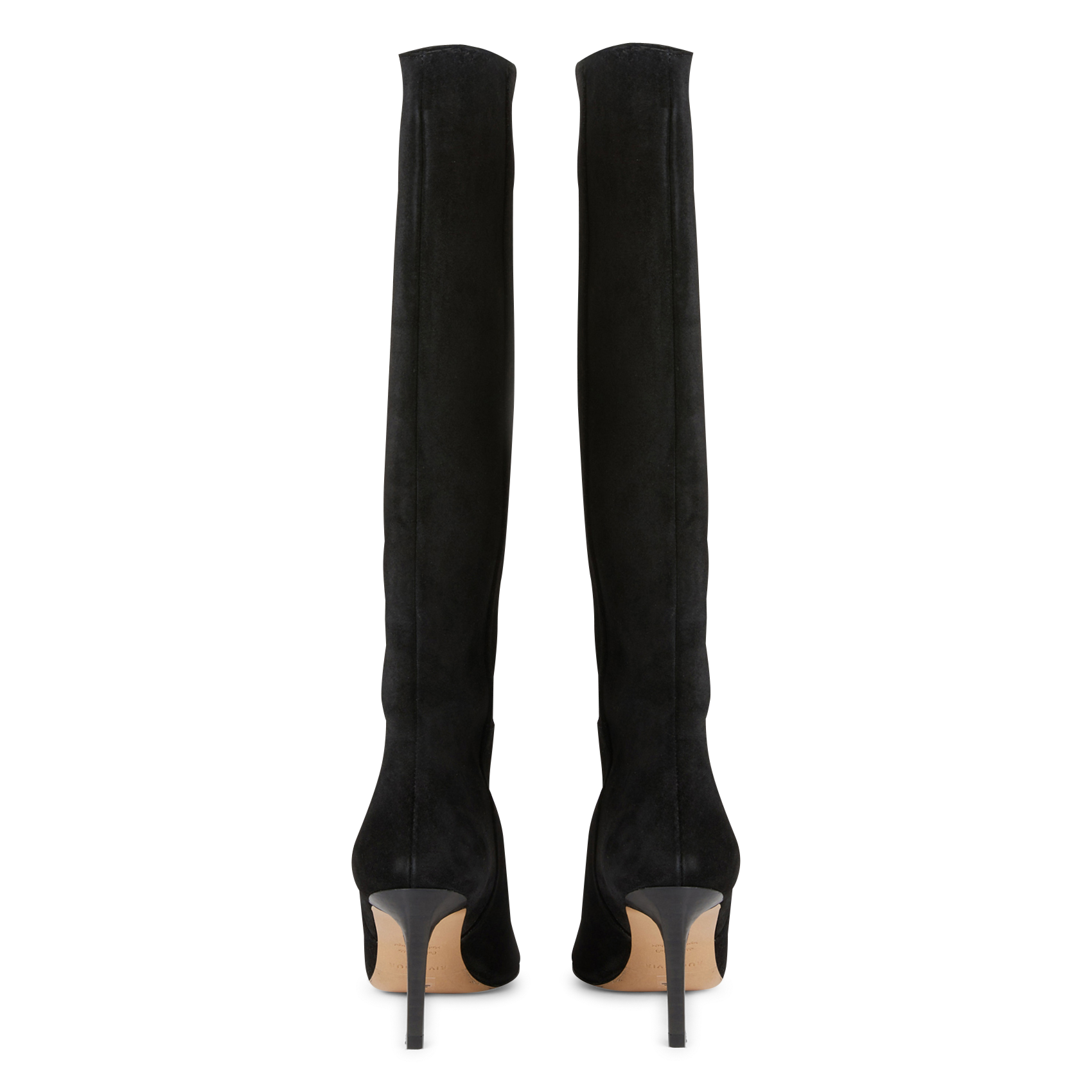 N°721 - Bottes à talons en cuir velours | Noir
