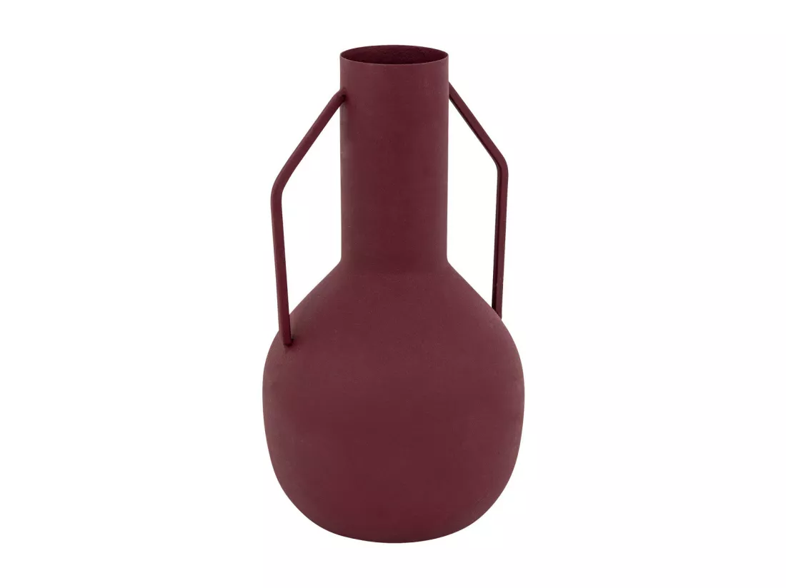 Vase amphore en métal Rouge Rubis design moderne H 20 cm