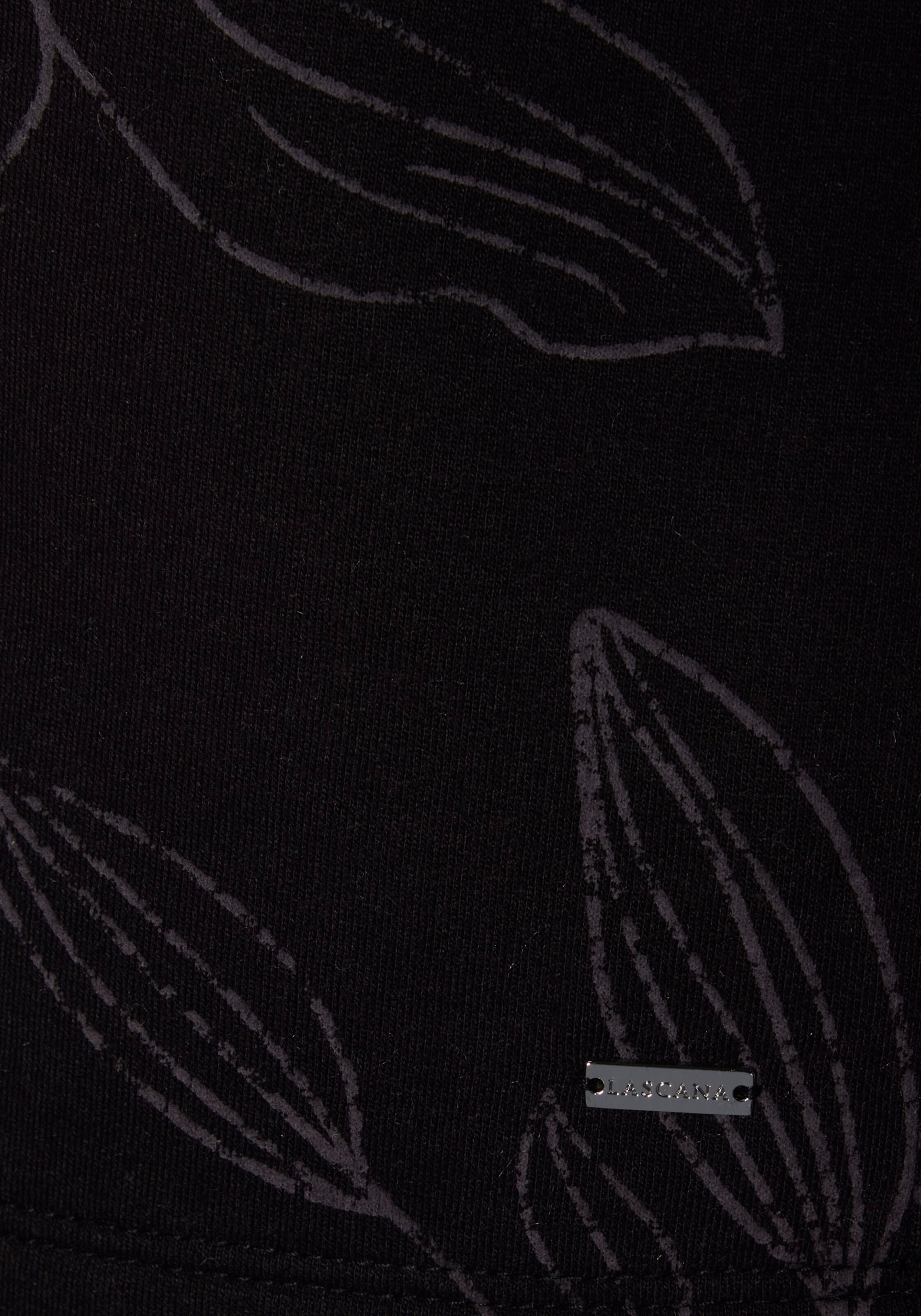 LASCANA Sweatshirt in schwarz-gemustert