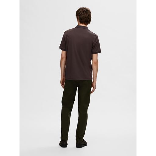 Selected Homme Fave Zip Polo, Chocolate Torte, M