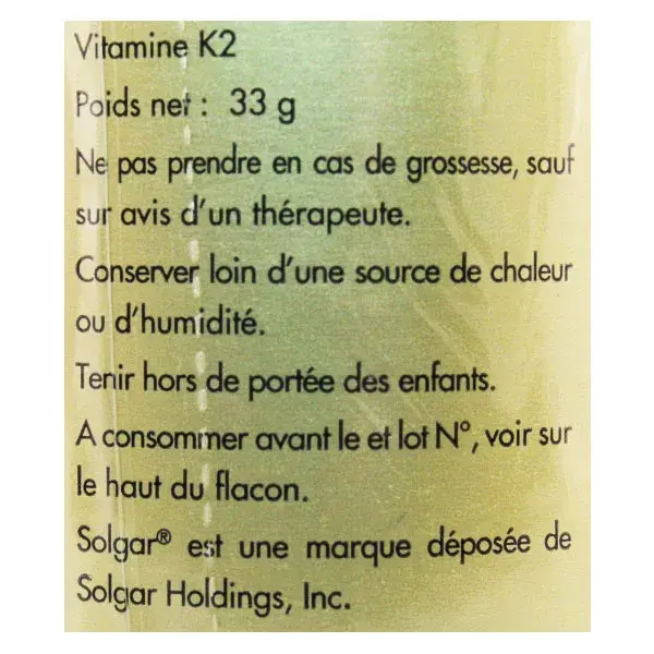 Solgar Vitamina K2 MK-7 100µg 50 cápsulas vegetais