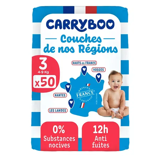 Fraldas Carryboo da nossa região, tamanho 3 (4-9kg)