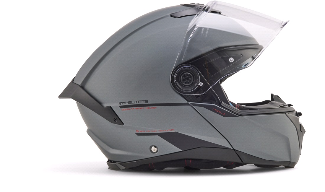 Styrthjelm flip-up MT Atom 2 SV titanium mat grå str. L