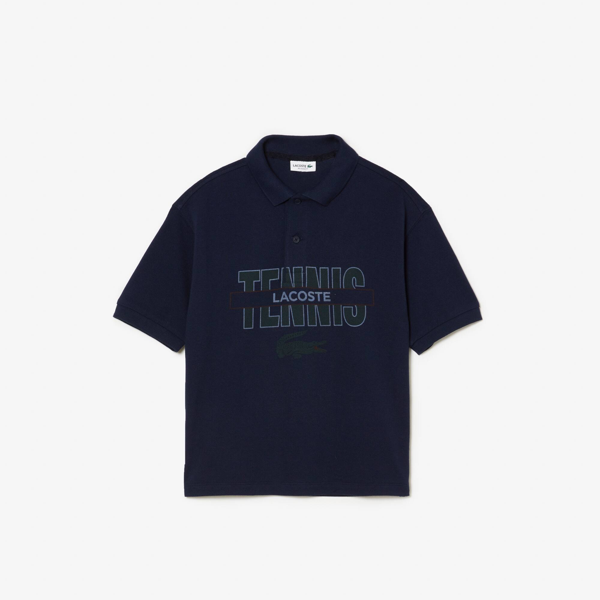 Poloshirt aus Baumwoll-Piqué mit Aufdruck Poloshirts - Blau - Lacoste - Kinder