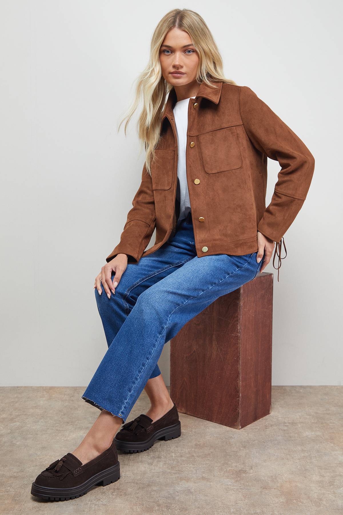 Oasis Mocassins Chunky à Pompons en Daim Brooker