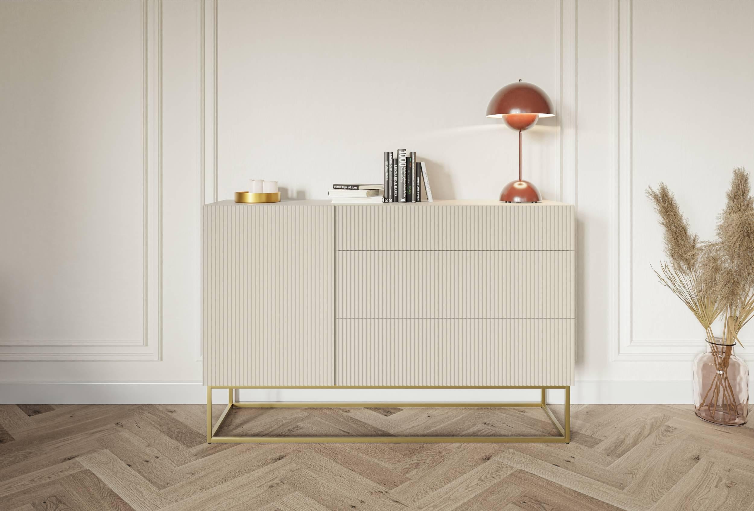 NADUVI Collection Vesper Dressoir - B 140 cm - Greige / Goud