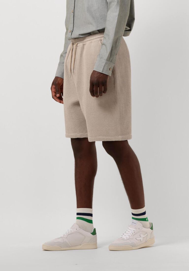 ANERKJENDT beige anerkjendt korte broek aklt jakob waffle shorts