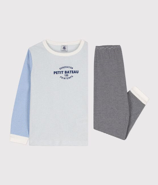 Pyjama milleraies tricolore en coton enfant