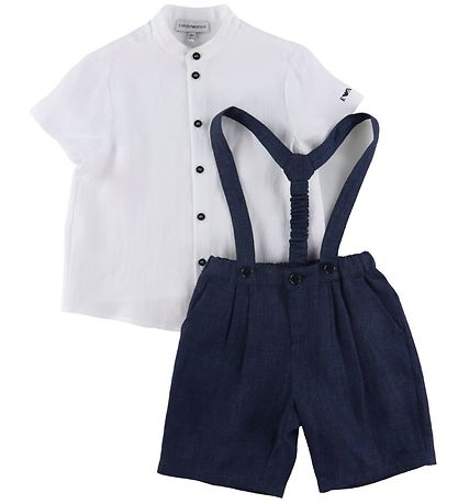 Emporio Armani S?t - Skjorte/Shorts - Hvid/Navy