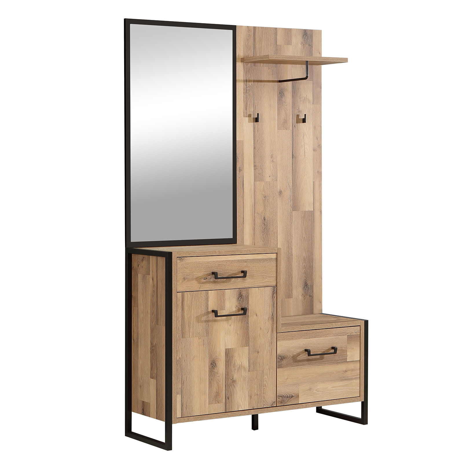 Garderoben-Set - Stabeiche - 114 cm breit