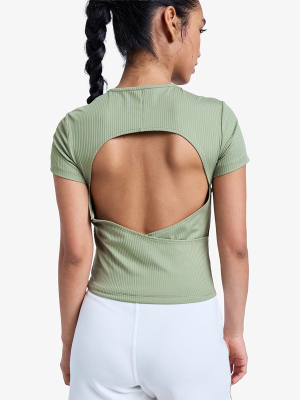 Rise & Vibe Haut d’entraînement à manches courtes Vert Femme