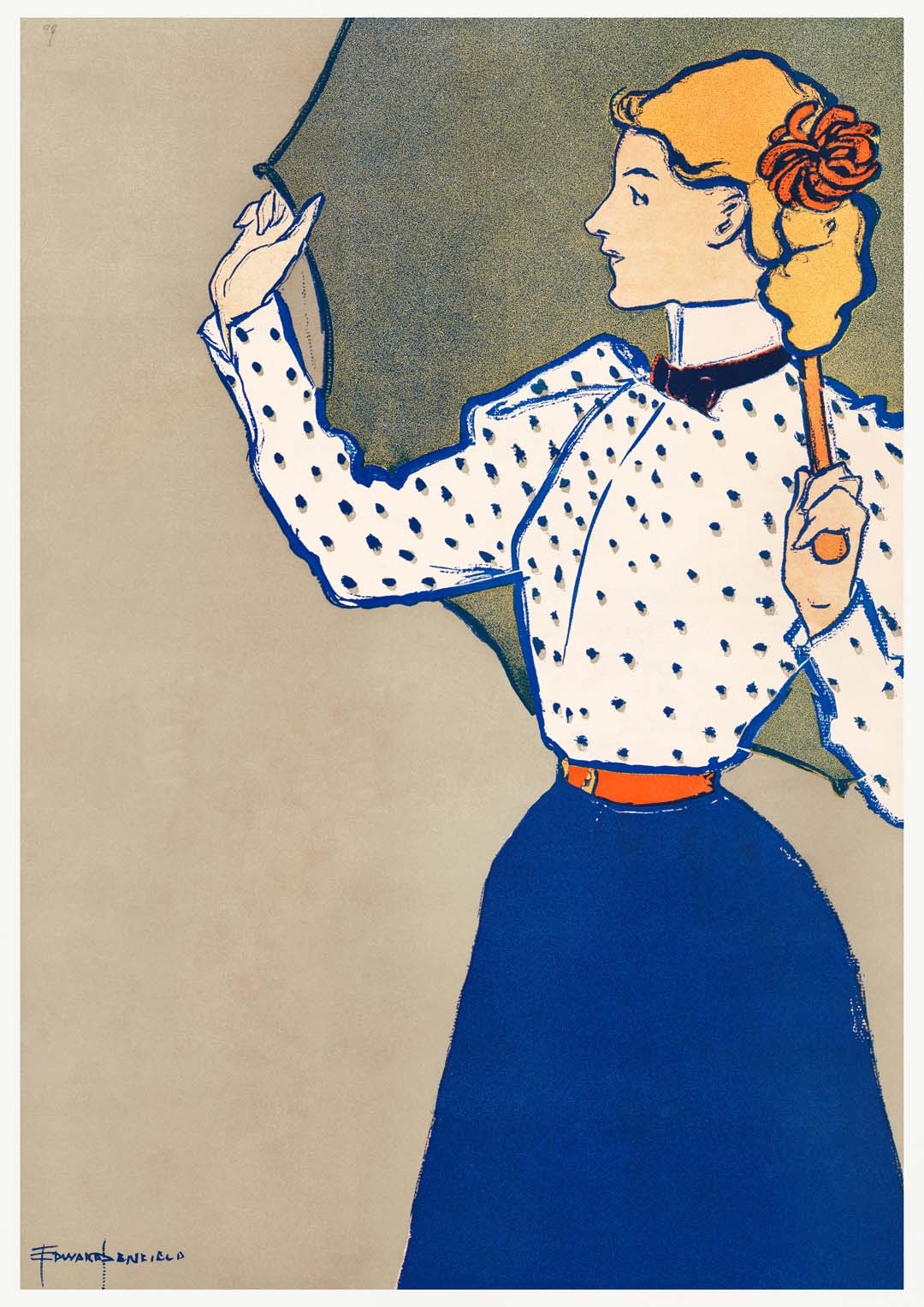 Frau, die Regenschirm nr. 2 von Edward Penfield