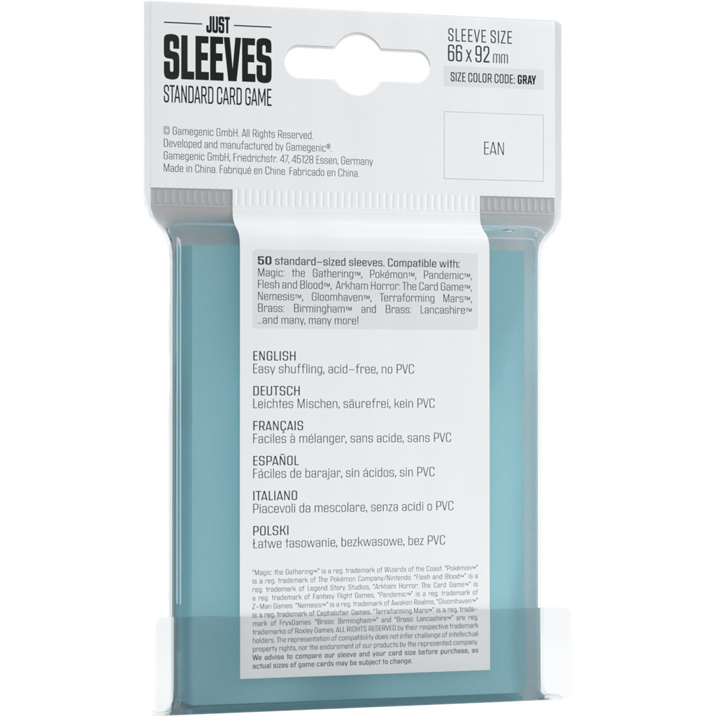 Gamegenic - 50 Just Sleeves Standard Size