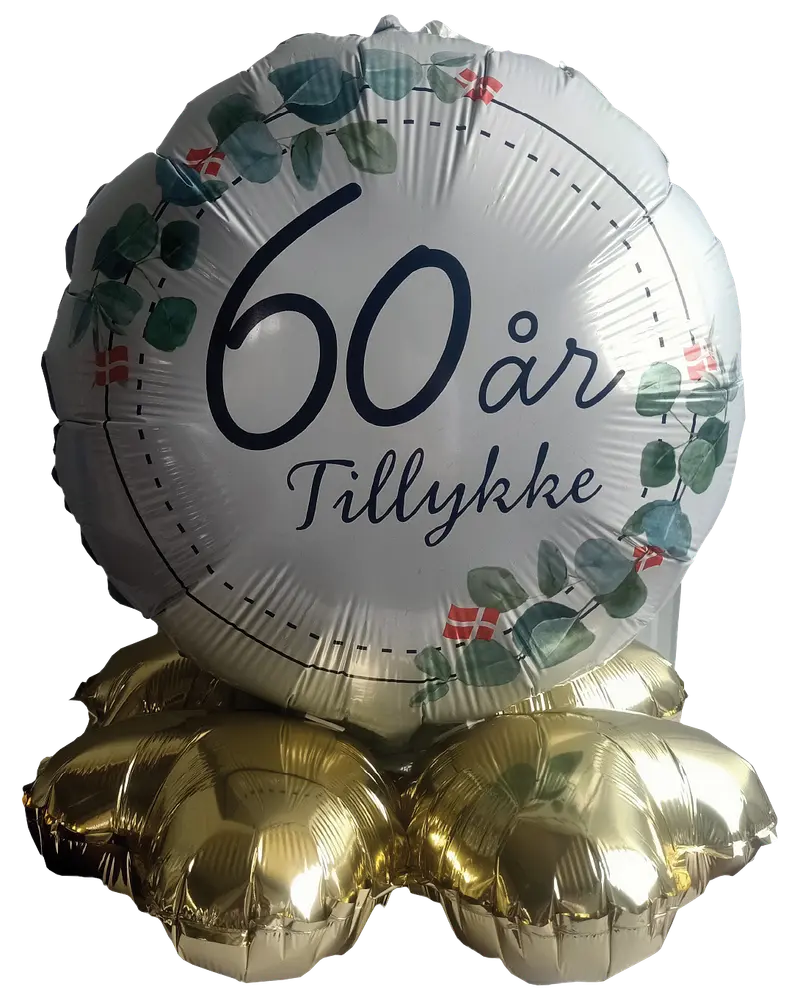 Folieballon på fod Ø35 - 60 år