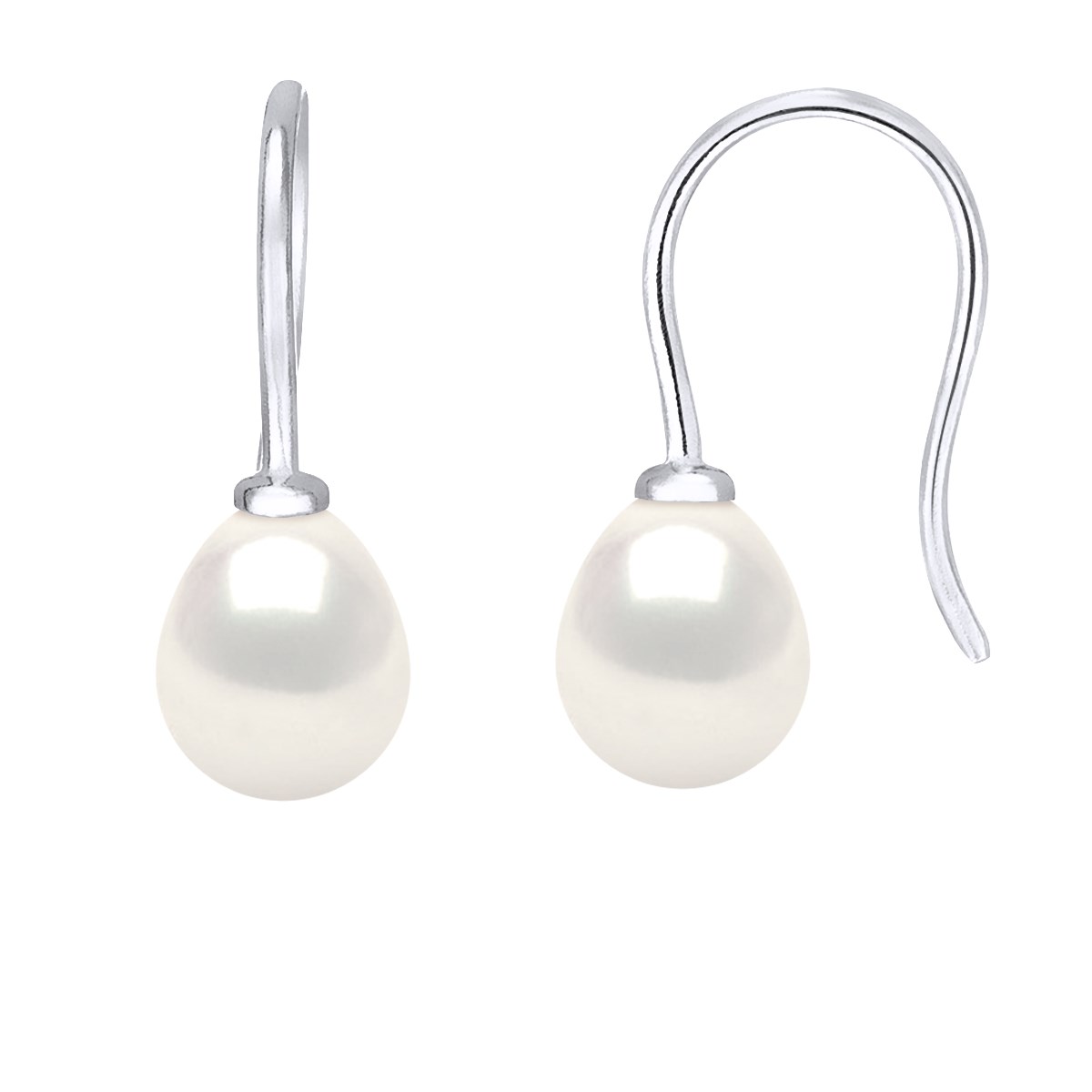 Crochets d'Oreilles Perles d'eau Douce Poires 6-7 mm Argent 925
