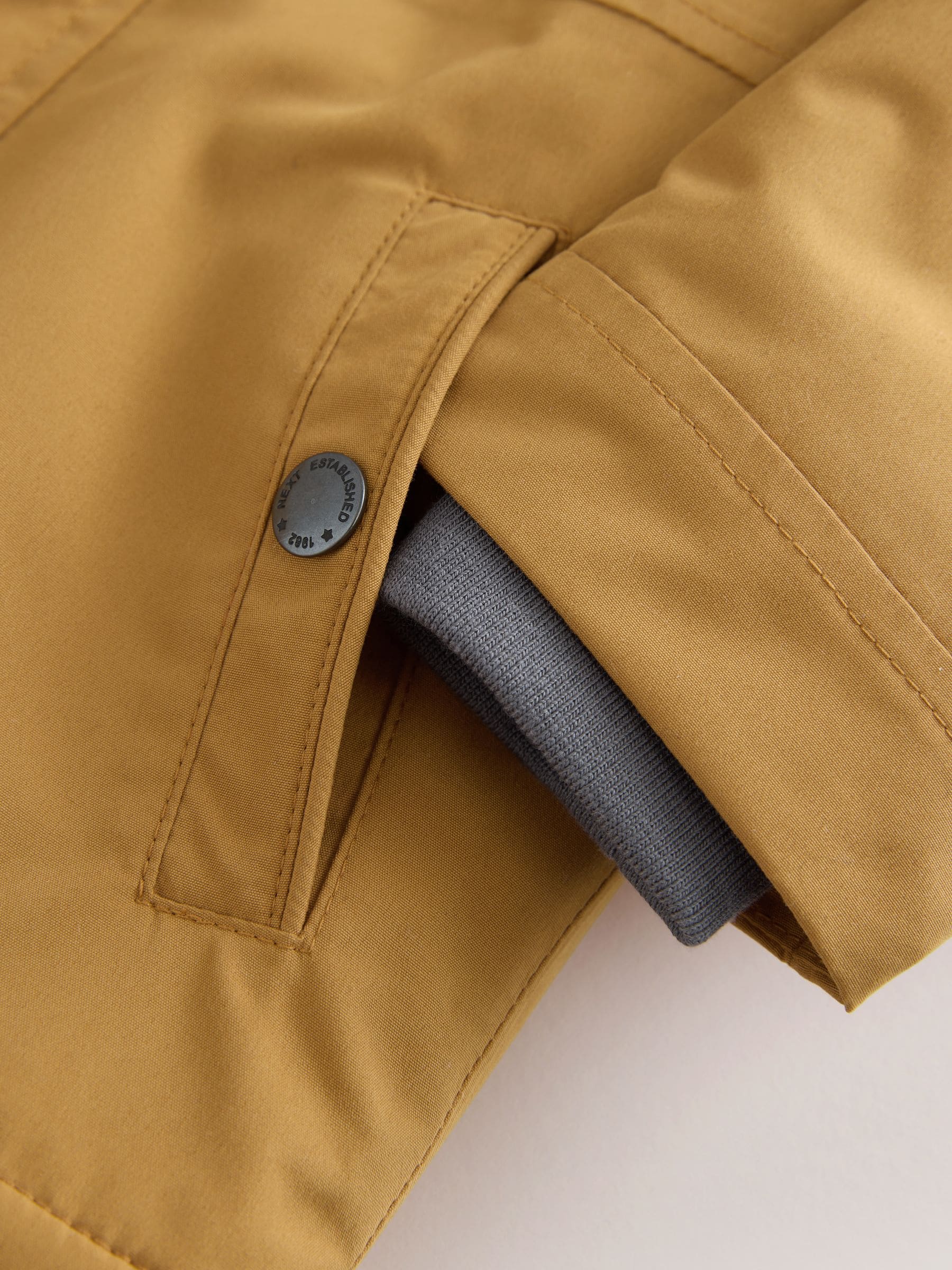 Okergeel - Waterdichte parka met borgvoering (3mnd -7jr)