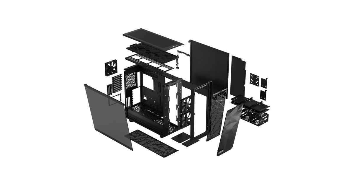 Fractal DesignMeshify 2 XL big tower behuizing  (Zwart | 2x USB-A | 1x USB-C | Tempered Glass)