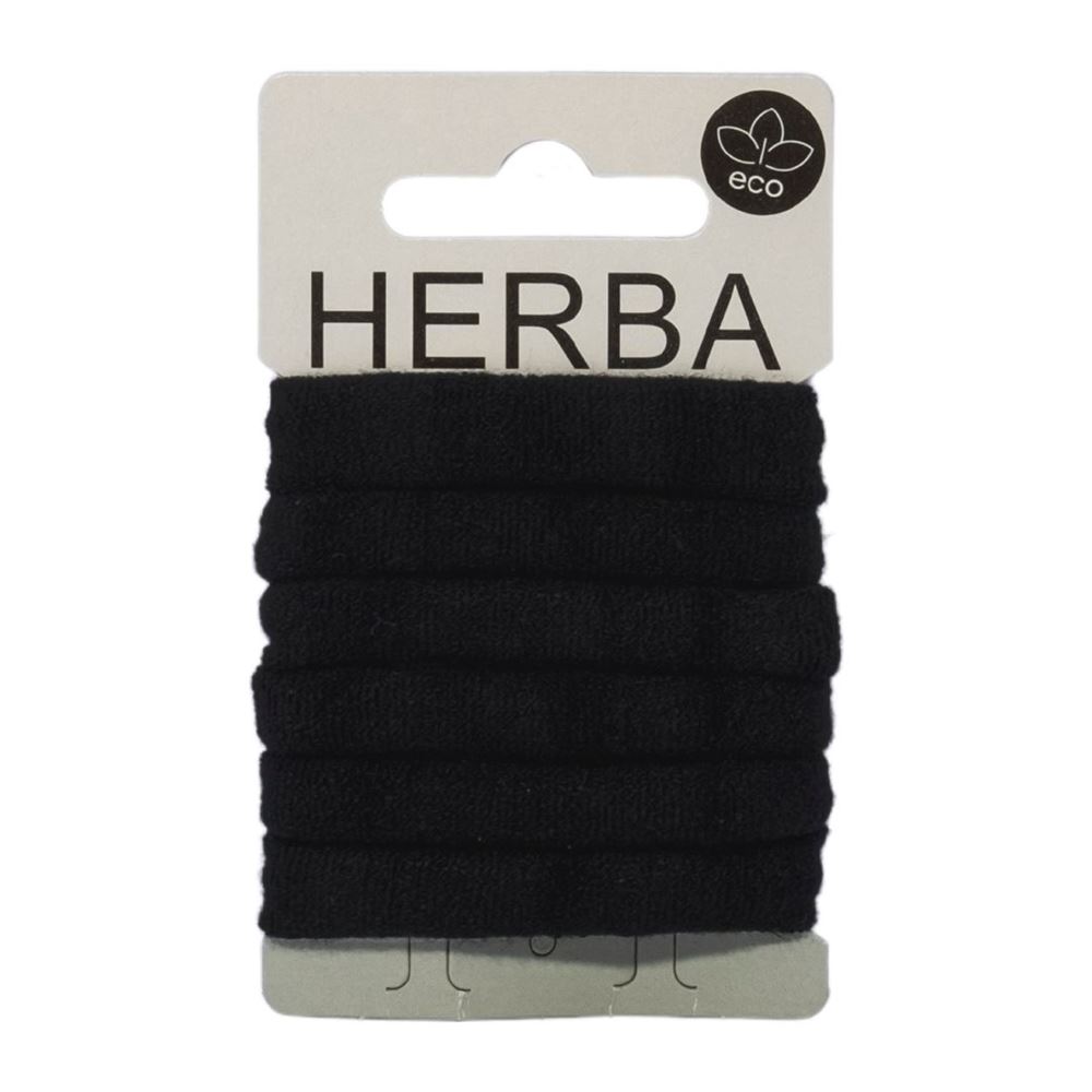 HERBA Ecofriendly Haarbinder Ø5cm schwarz 6 Stk