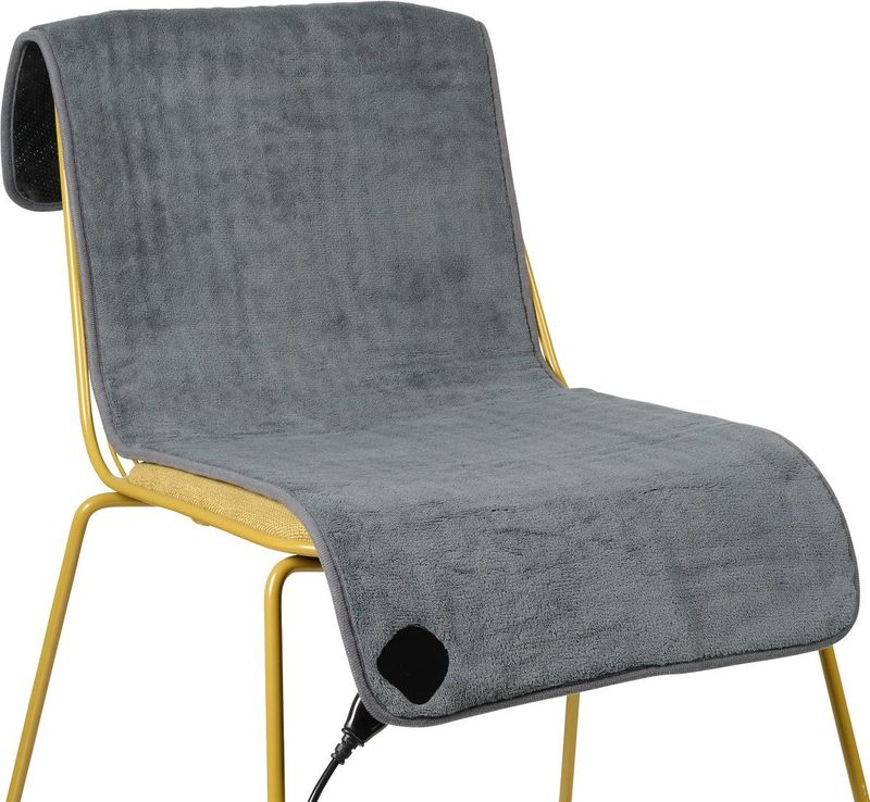 Tristar BW-4772 Elektrisch stoeldeken - Warmtedeken - Wasmachinebestendig - Anti-slip - 110 x 40cm - Fleece -Grijs - Voor 1 stoel/persoon