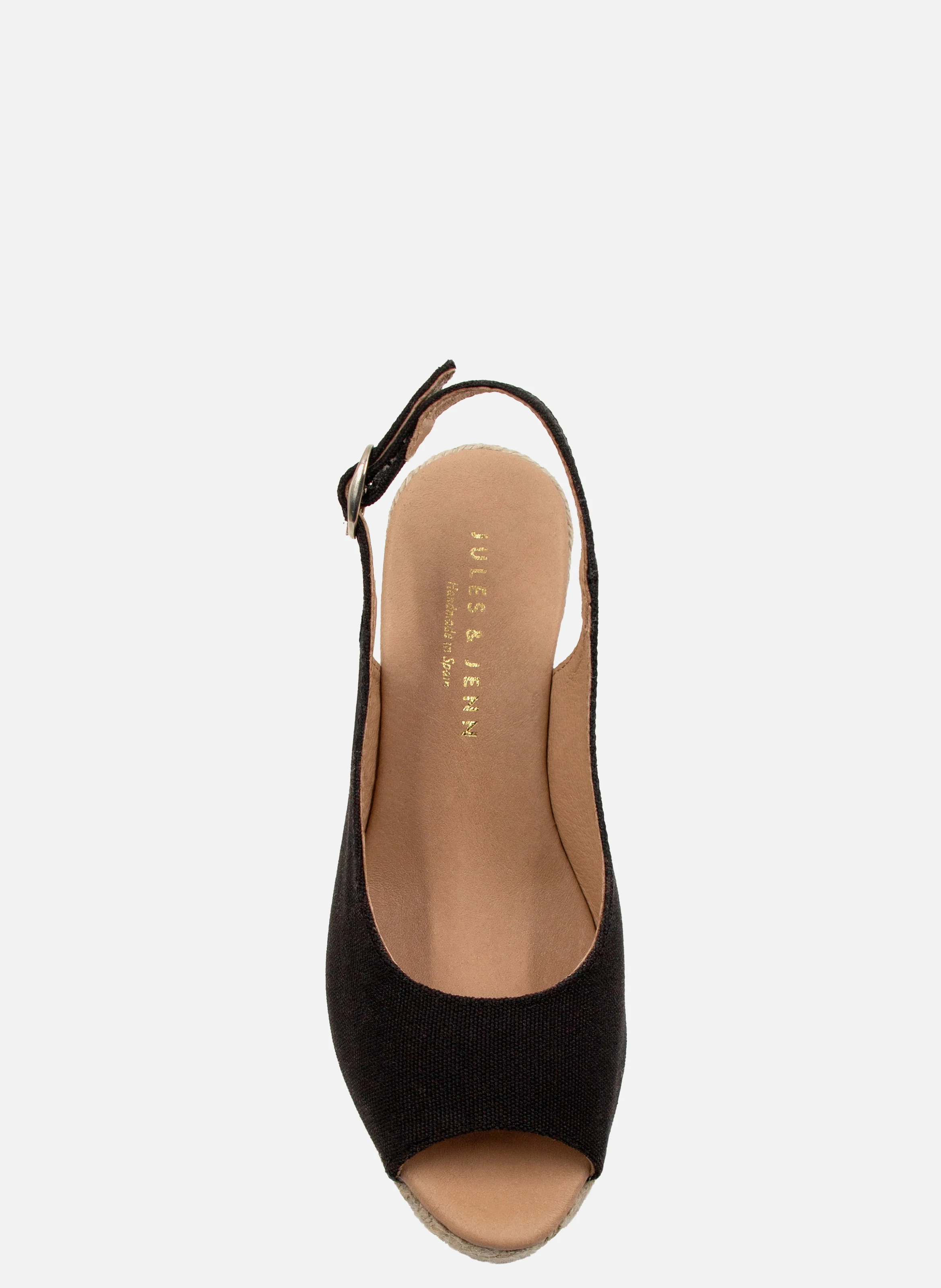 Espadrilles slingback toile recyclée | Noir