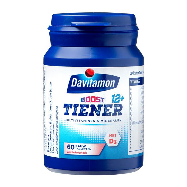 Davitamon Multi Boost 12+ Kauwvitamines Aardbei 60 Stuks