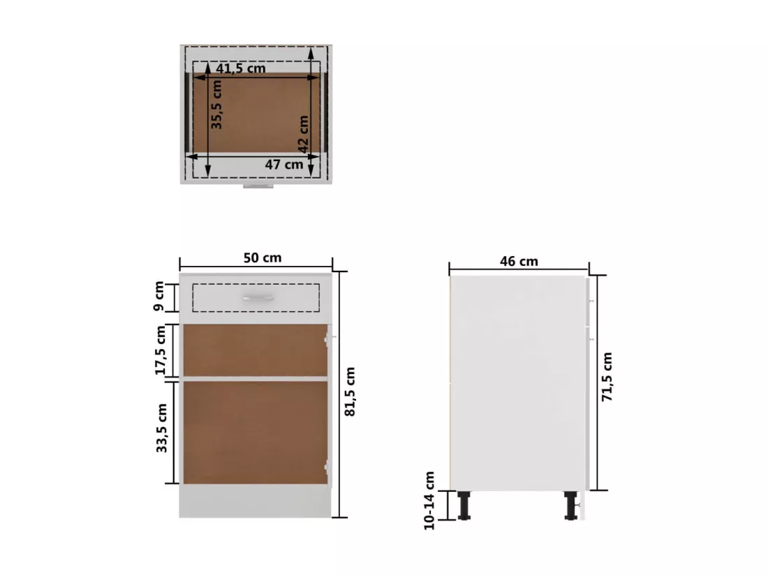 Armoire de cuisine Blanc 50x46x81,5