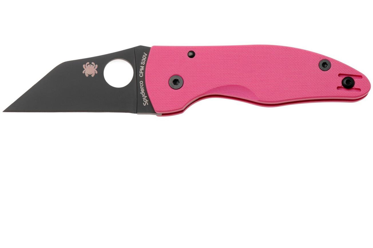 Spyderco MicroJimbo Black DLC CPM S30V C264GPNBKP Pink G10, Sprint Run zakmes, Michael Janich design