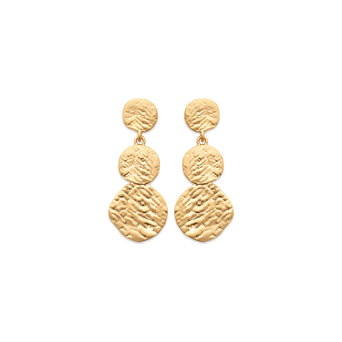 Boucles d'oreilles pendantes et martelées JADE - Bijoux Privés Discovery