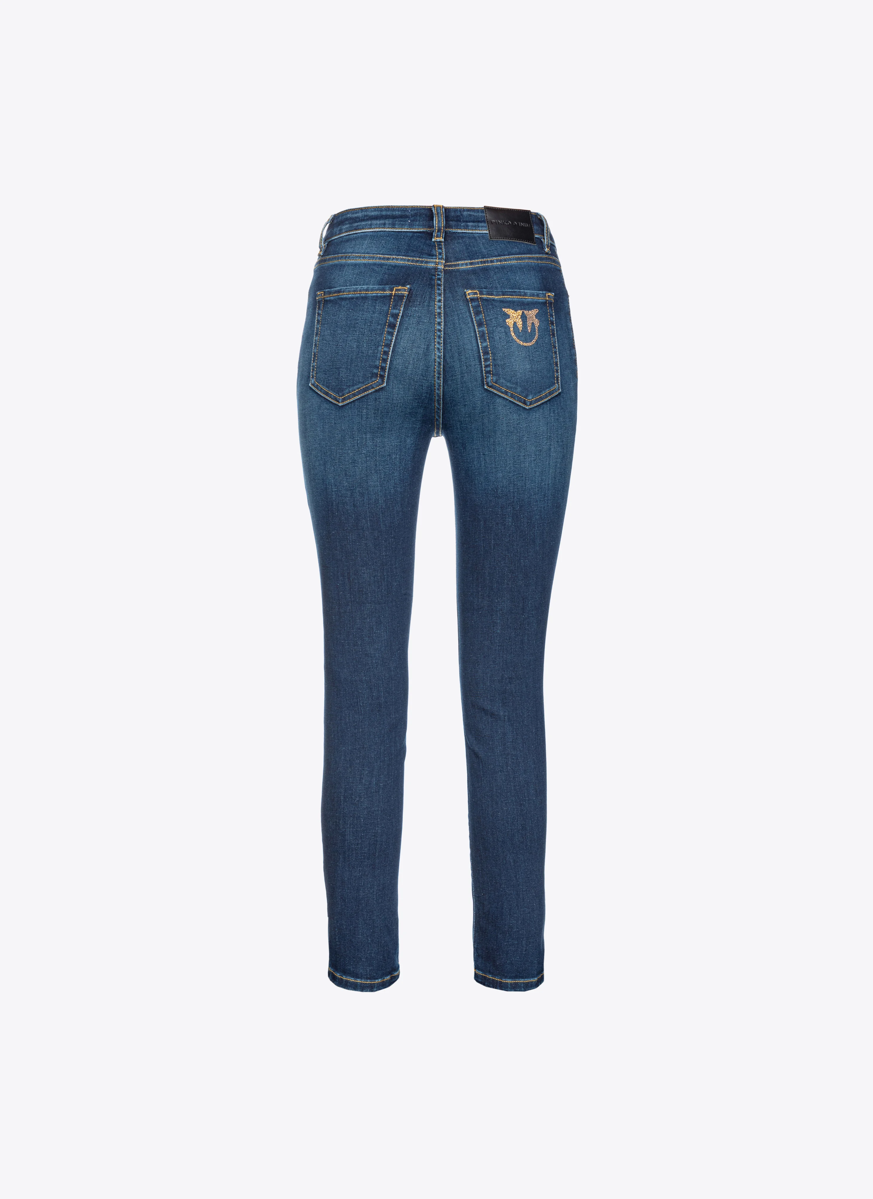 Jean skinny avec broderie au dos | Bleu