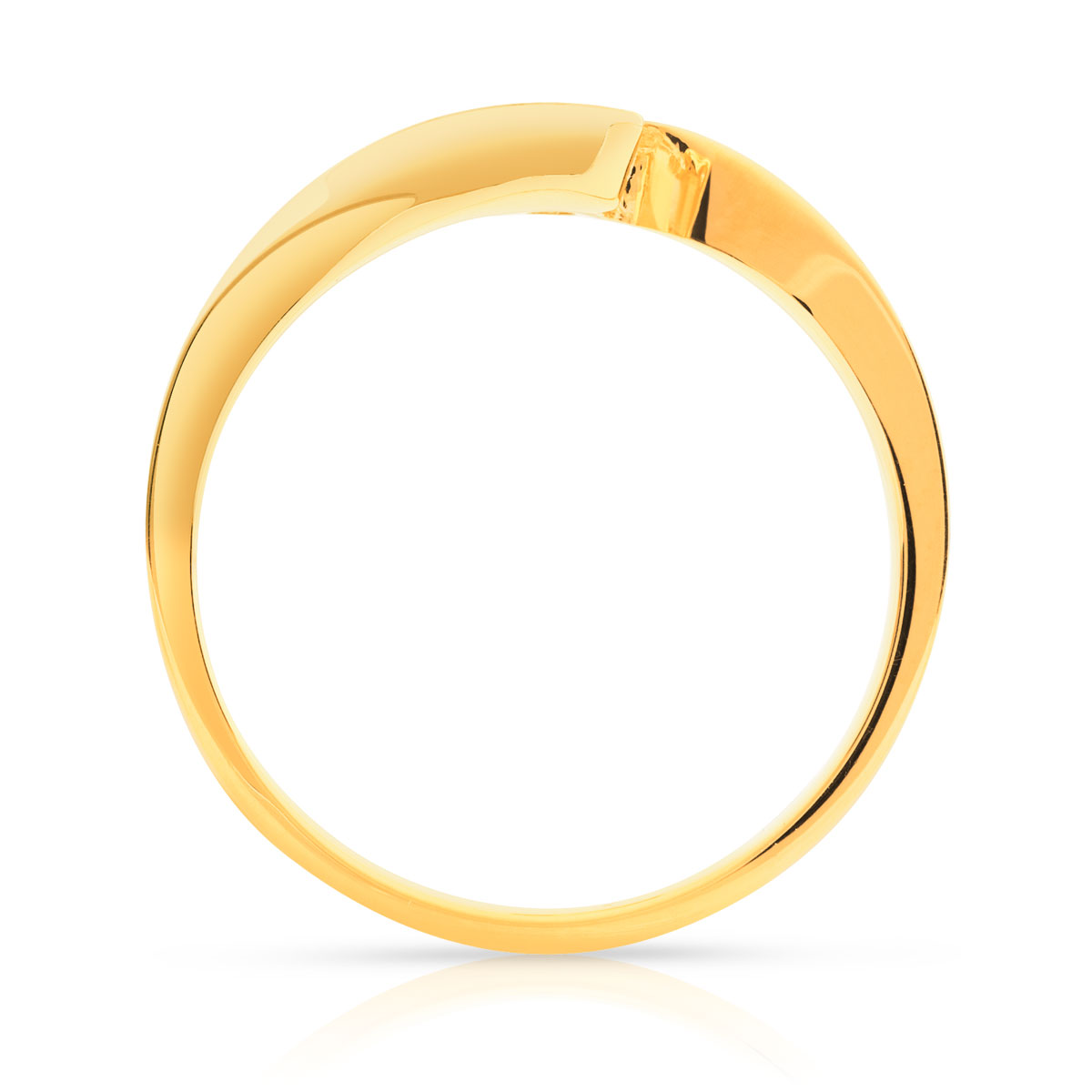 Bague solitaire or 750 jaune diamant synthétique 0.30 carat
