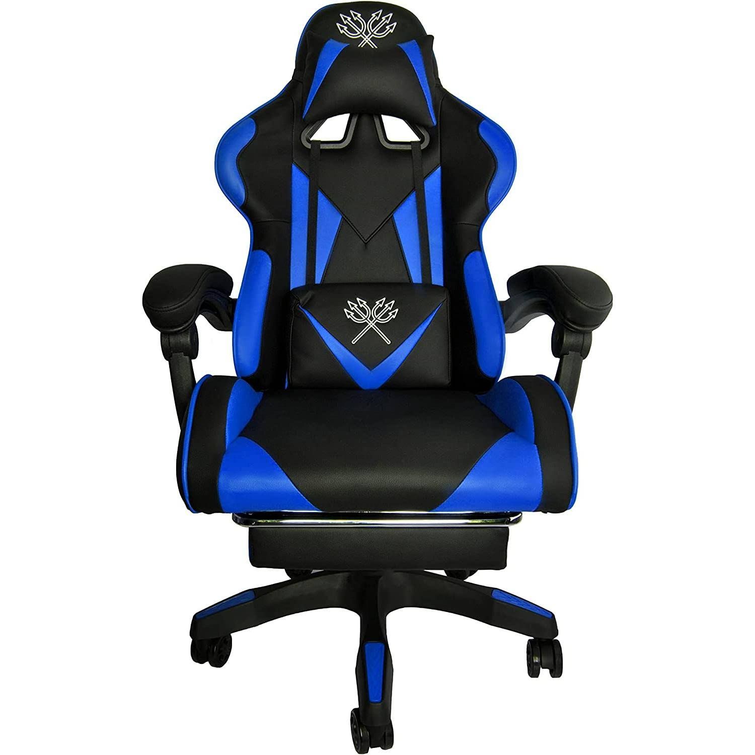 Silicon-Wheel Adjustable Gaming Chair with Comfort Cushions, Locking Tilt, Extendable Footrest - Ideal for Gamers & Office Work