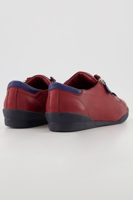 Leder-Sneaker, Nappaleder, Reißverschluss, Weite G