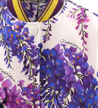 Dolce & Gabbana Cardigan - Renaissance - Weiß/Lila m. Blumen