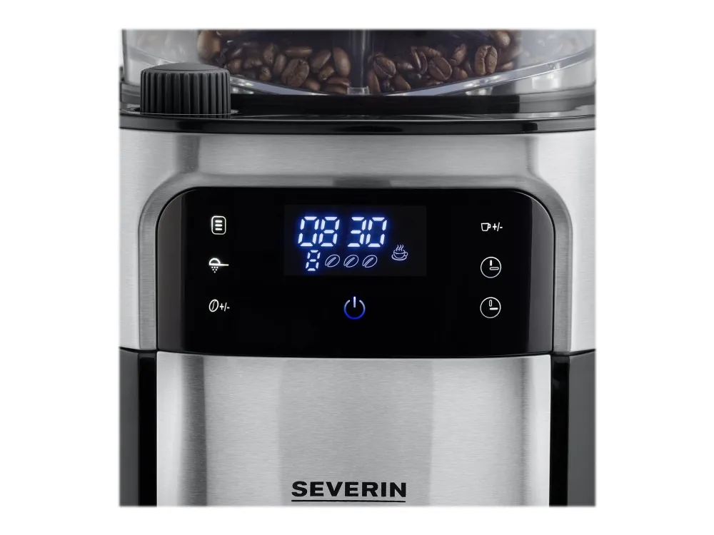 SEVERIN KA 4814 - Kaffemaskine - 8 kopper - børstet rustfrit stål/sort