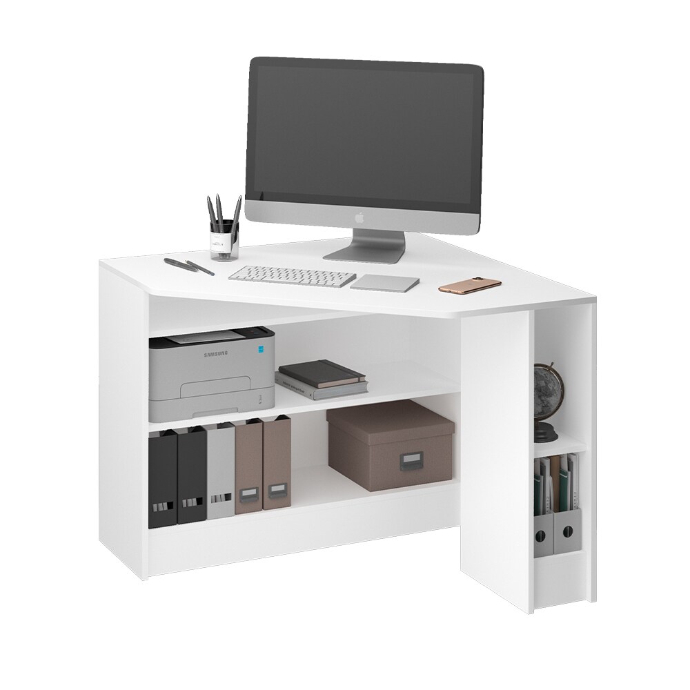 Vicco Eckschreibtisch Schreibtisch Bürotisch Alvaro 94x94cm weiß Computertisch