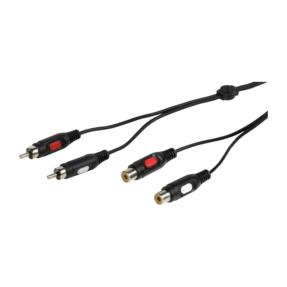 (5m) Dual Stereo Cinch Adapter Kabel Verlängerung (41019) - Schwarz