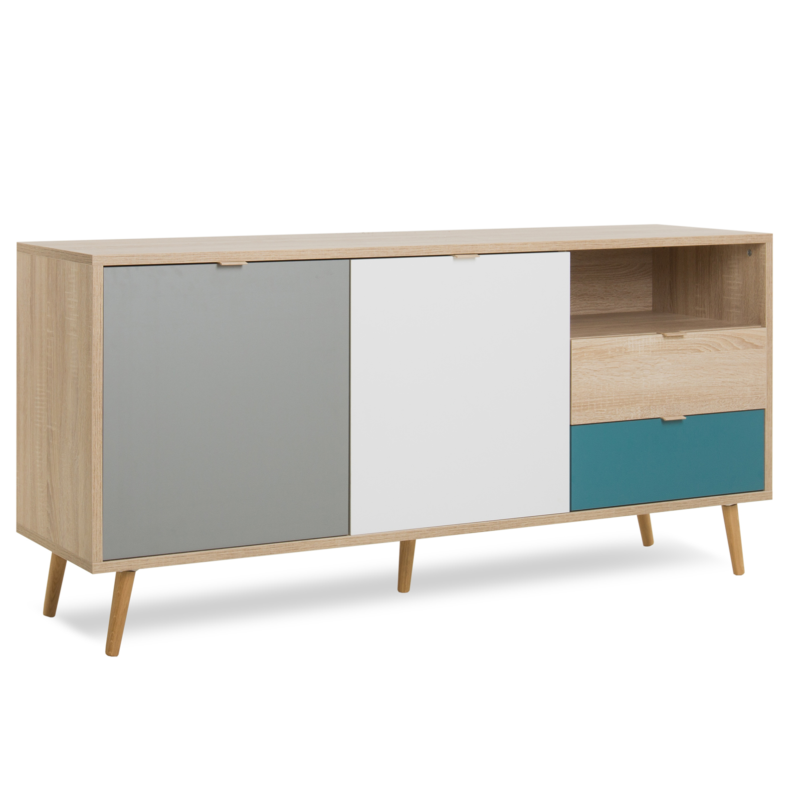 Sideboard CUBA - Sonoma Eiche - tricolor- 150 cm breit