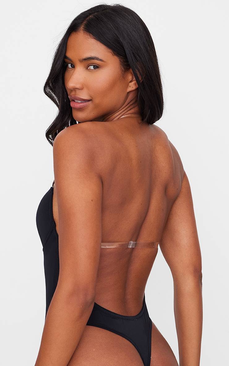 Noir Body Gainant À Décolleté Plongeant