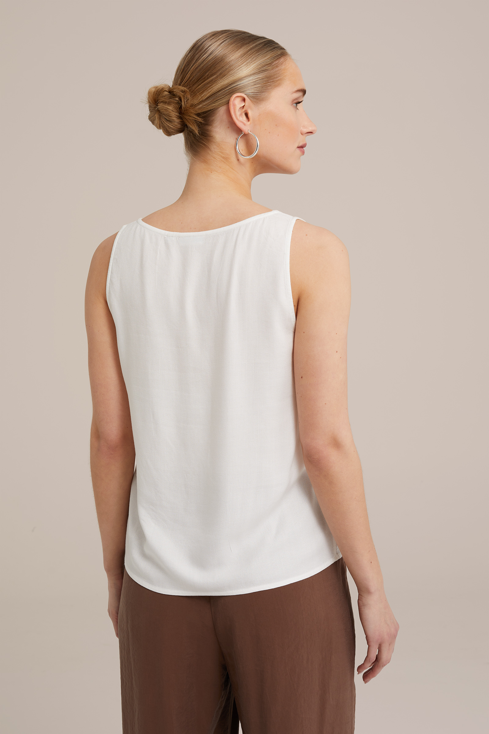 mouweloze top met kant WE Fashion Wit