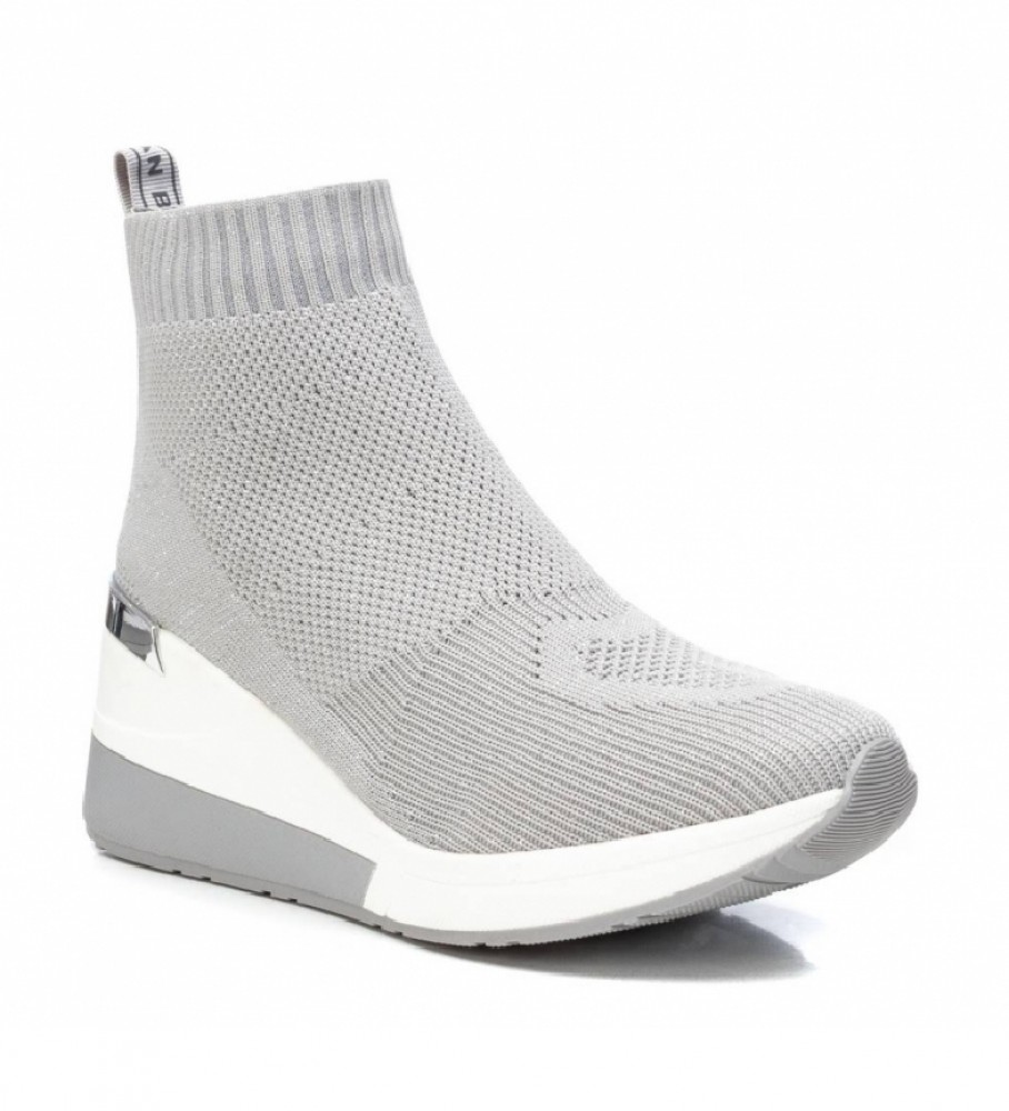 Botas de cano curto Xti 044514 Cinza - Salto plataforma de 7 cm -